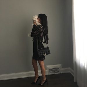 Aritzia Wilfred black lace blouse